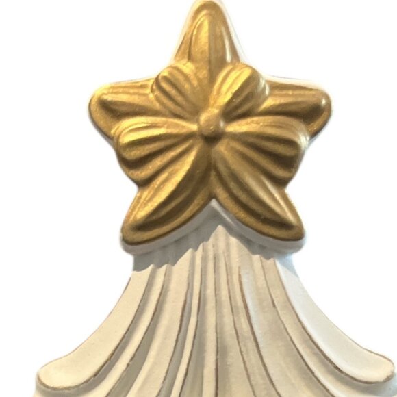 RACHEL ZOE Round Picture Frame Christmas Tree Shaped Gold Star 10 1/2" PRETTY - Picture 7 of 8